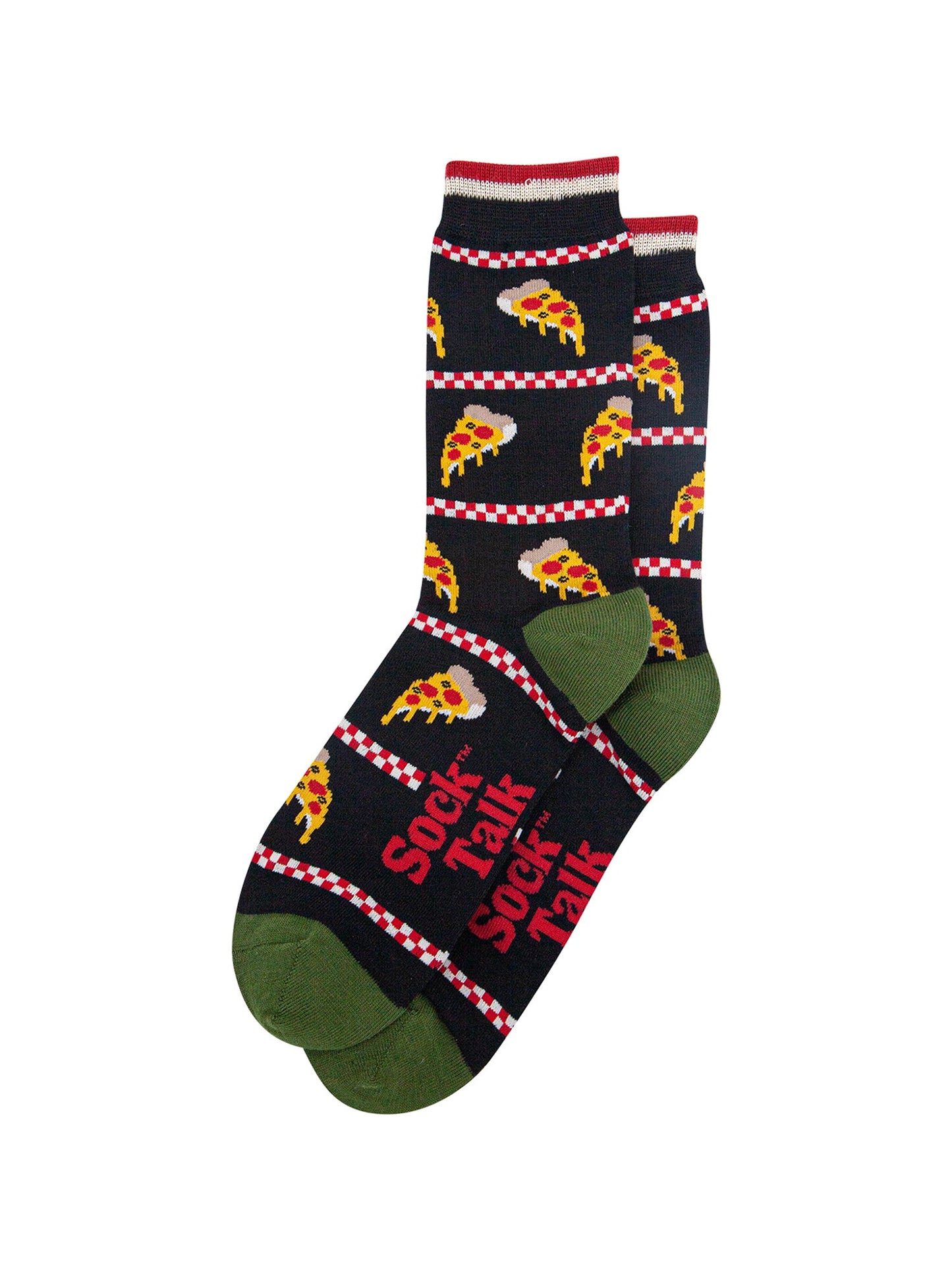 Pizza-Slice-Bamboo-Socks-in-Black-Lying-Flat