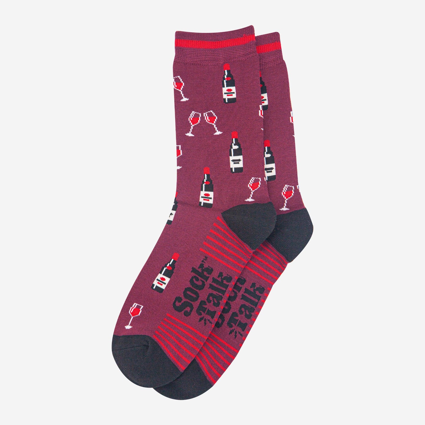 mens-bamboo-socks-burgundy-black-red-wine-laying-flat