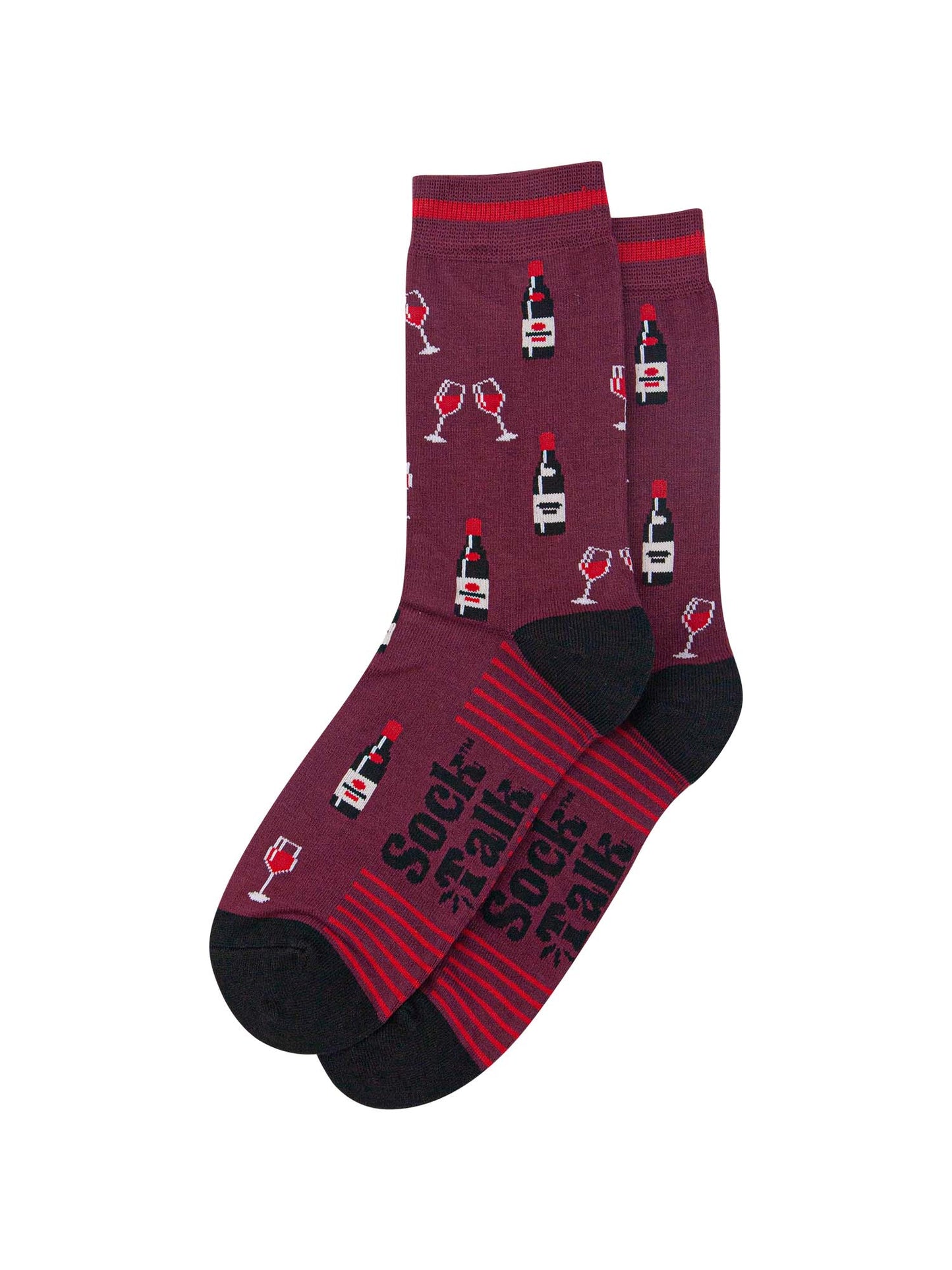 mens-bamboo-socks-burgundy-black-red-wine-laying-flat