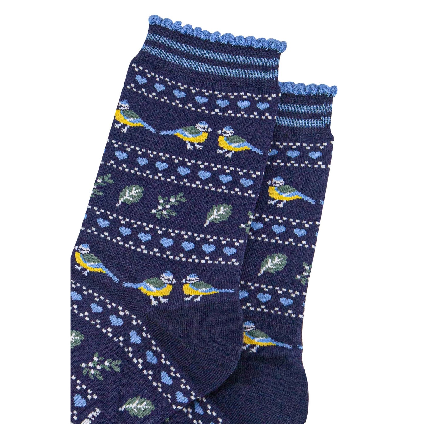 womens-bamboo-socks-navy-blue-blue-tit-fair-isle-close-up