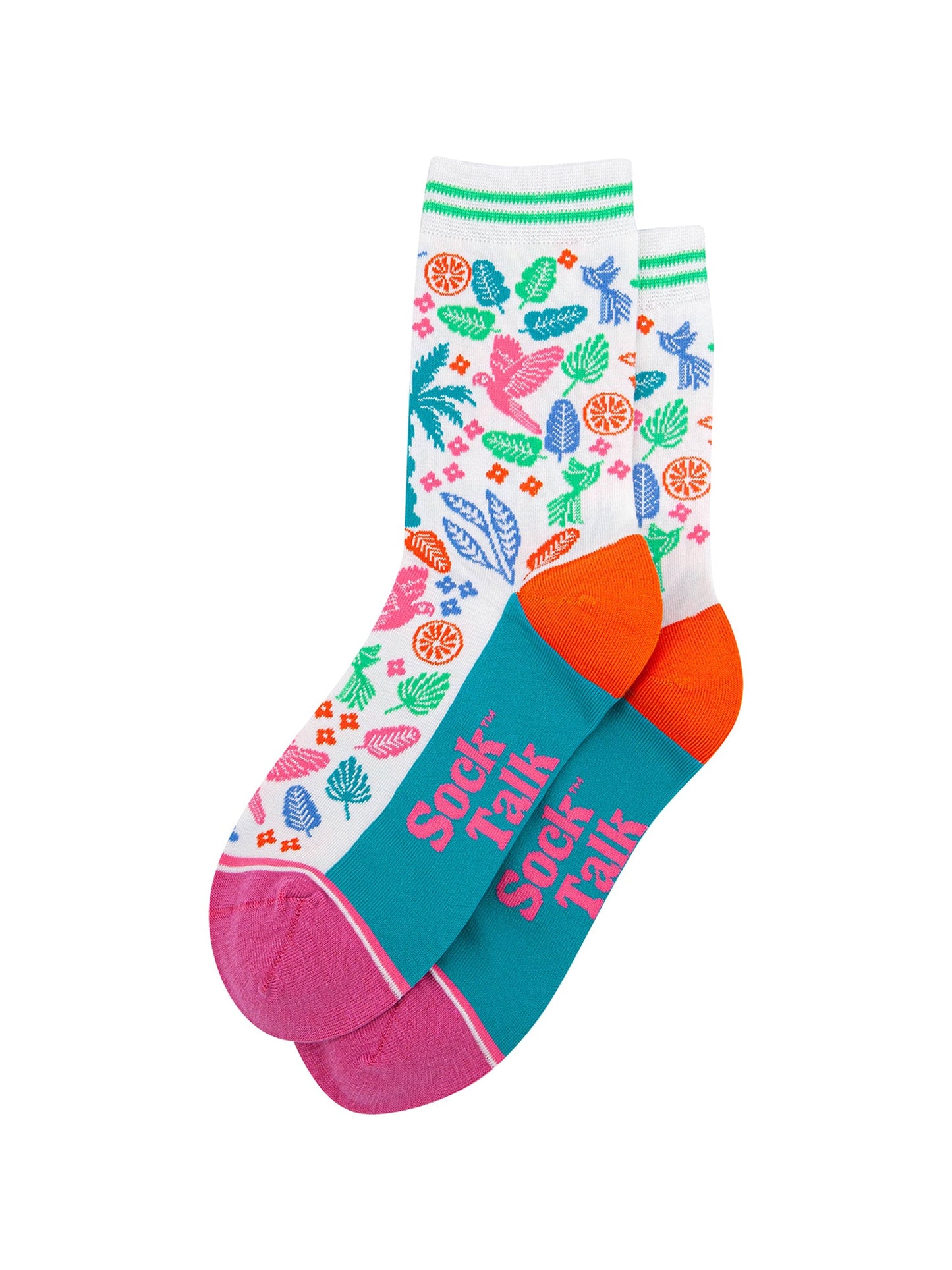 Tropical-Rainforest-Parrot-Bamboo-Socks-in-Multi-Laid-Flat