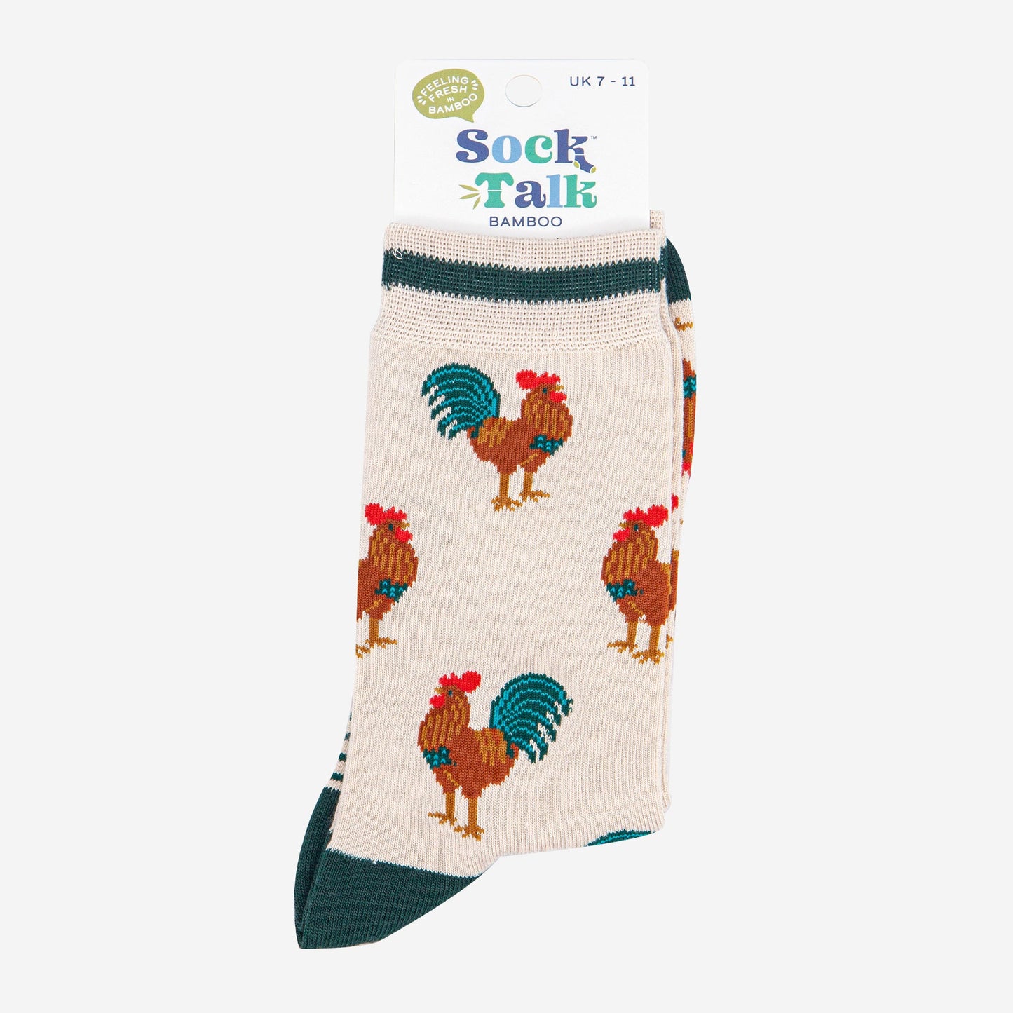 mens-bamboo-socks-cream-green-rooster-in-sock-talk-packaging