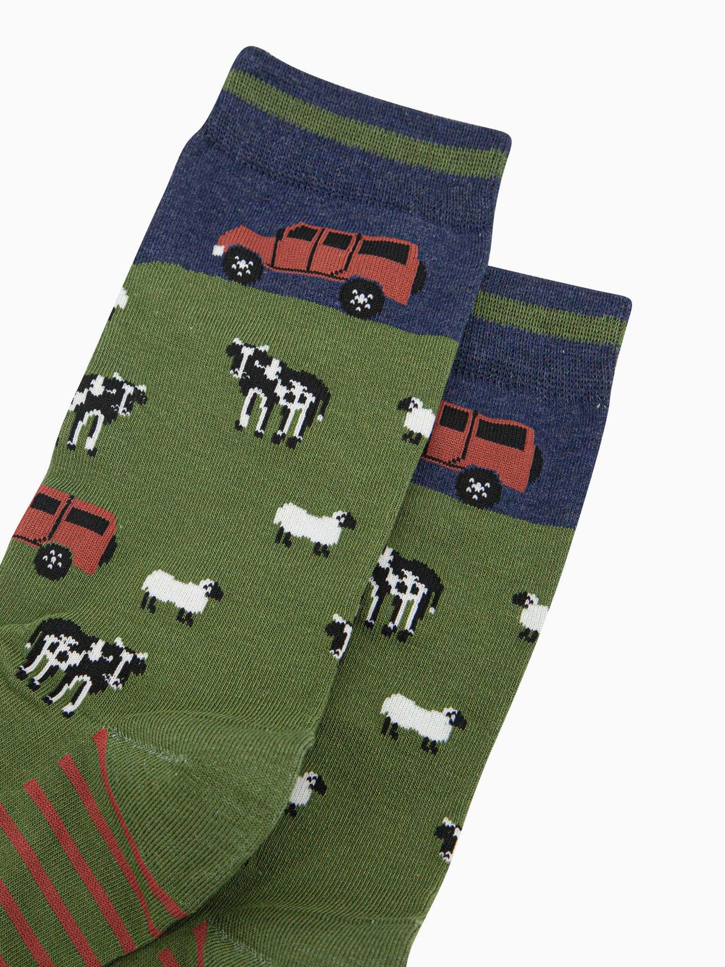 Farm Off-Roader Bamboo Socks in Green