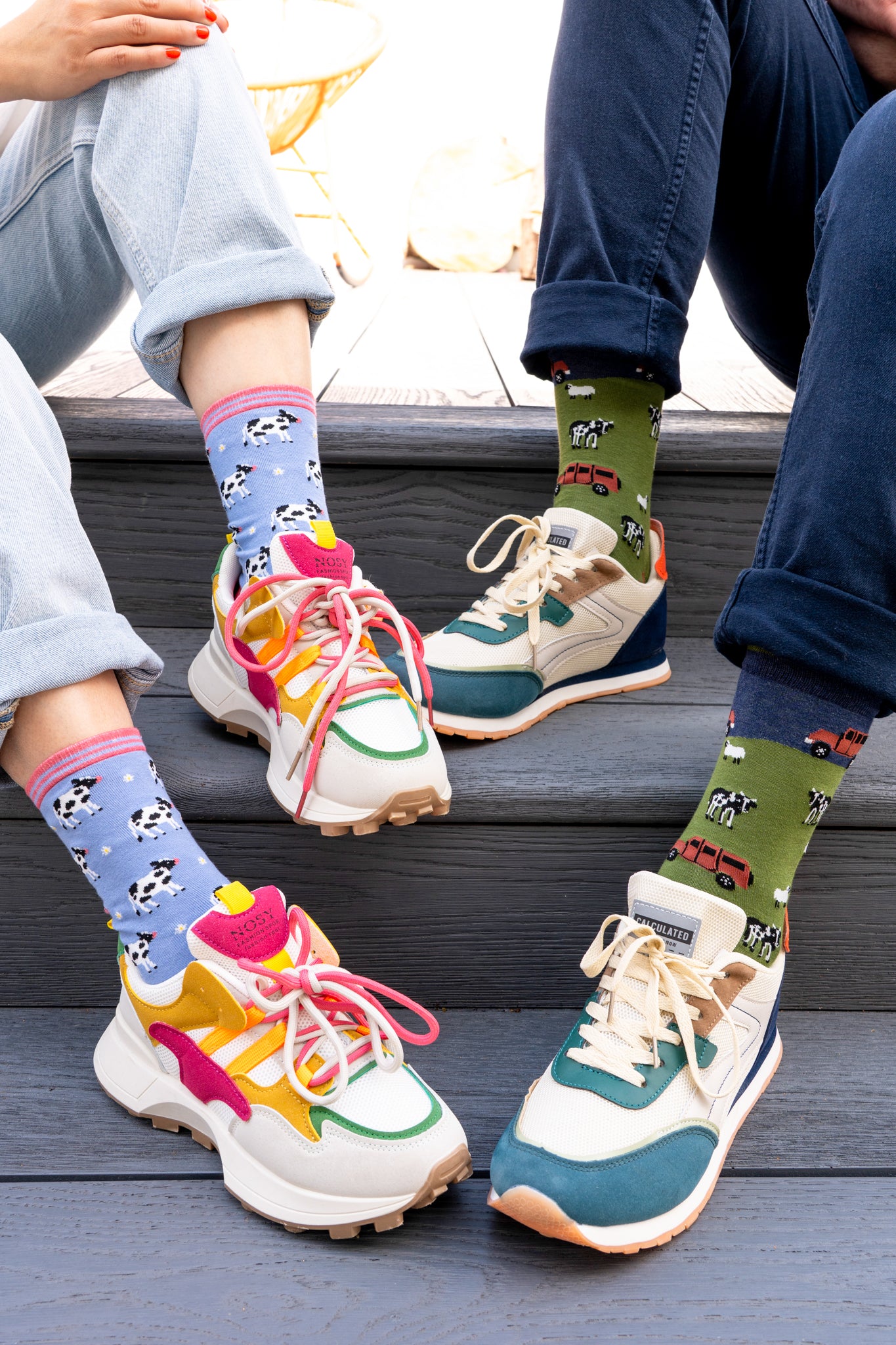 womens-spring-cow-print-bamboo-socks-mens-bamboo-socks-navy-green-off-roader-farm