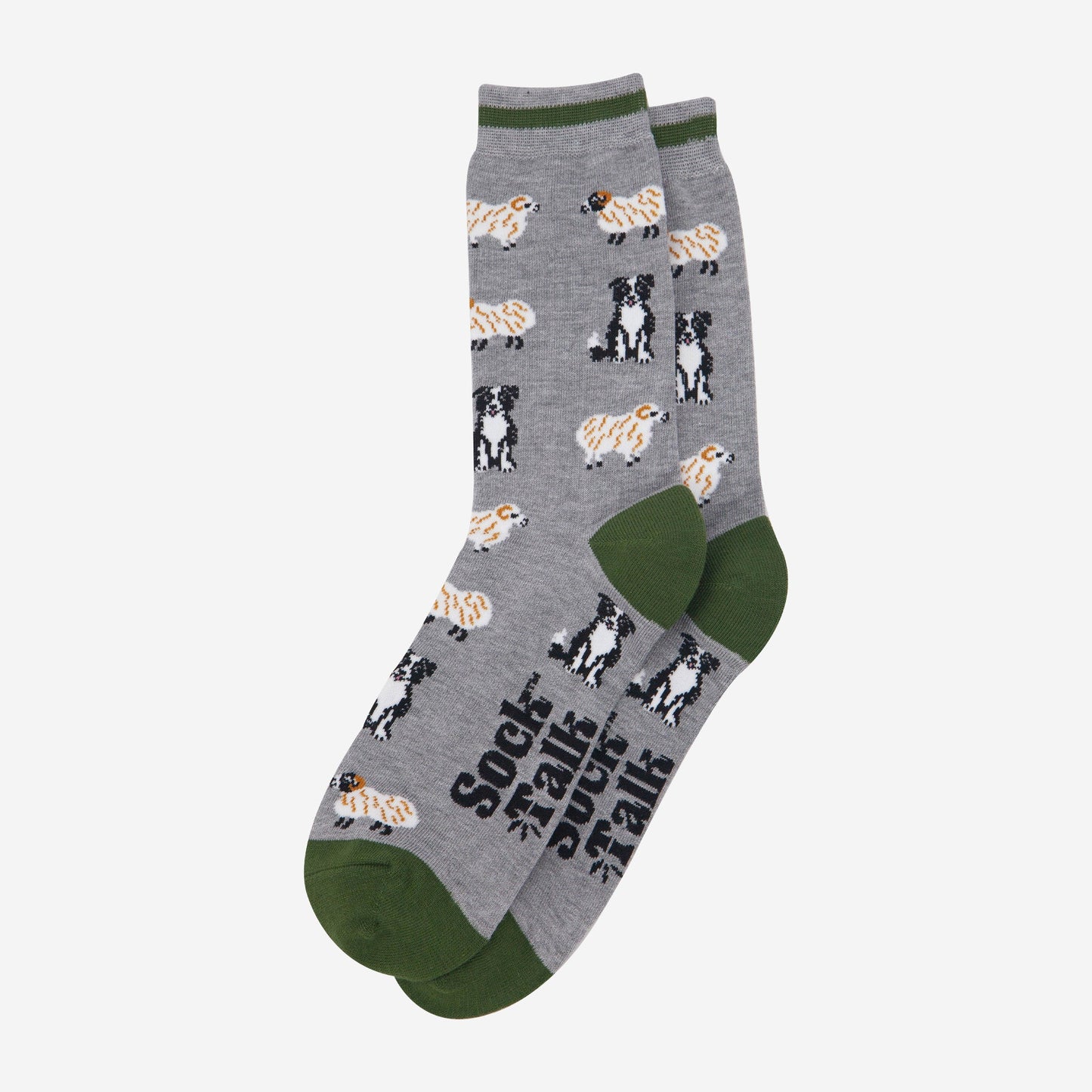 mens-bamboo-socks-grey-marl-green-sheep-and-sheepdog-laying-flat