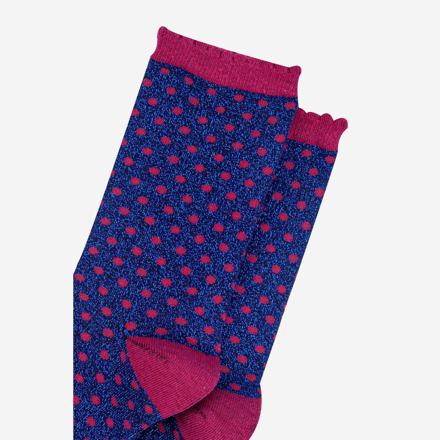 womens-navy-blue-berry-polka-dots-glitter-socks-close-up