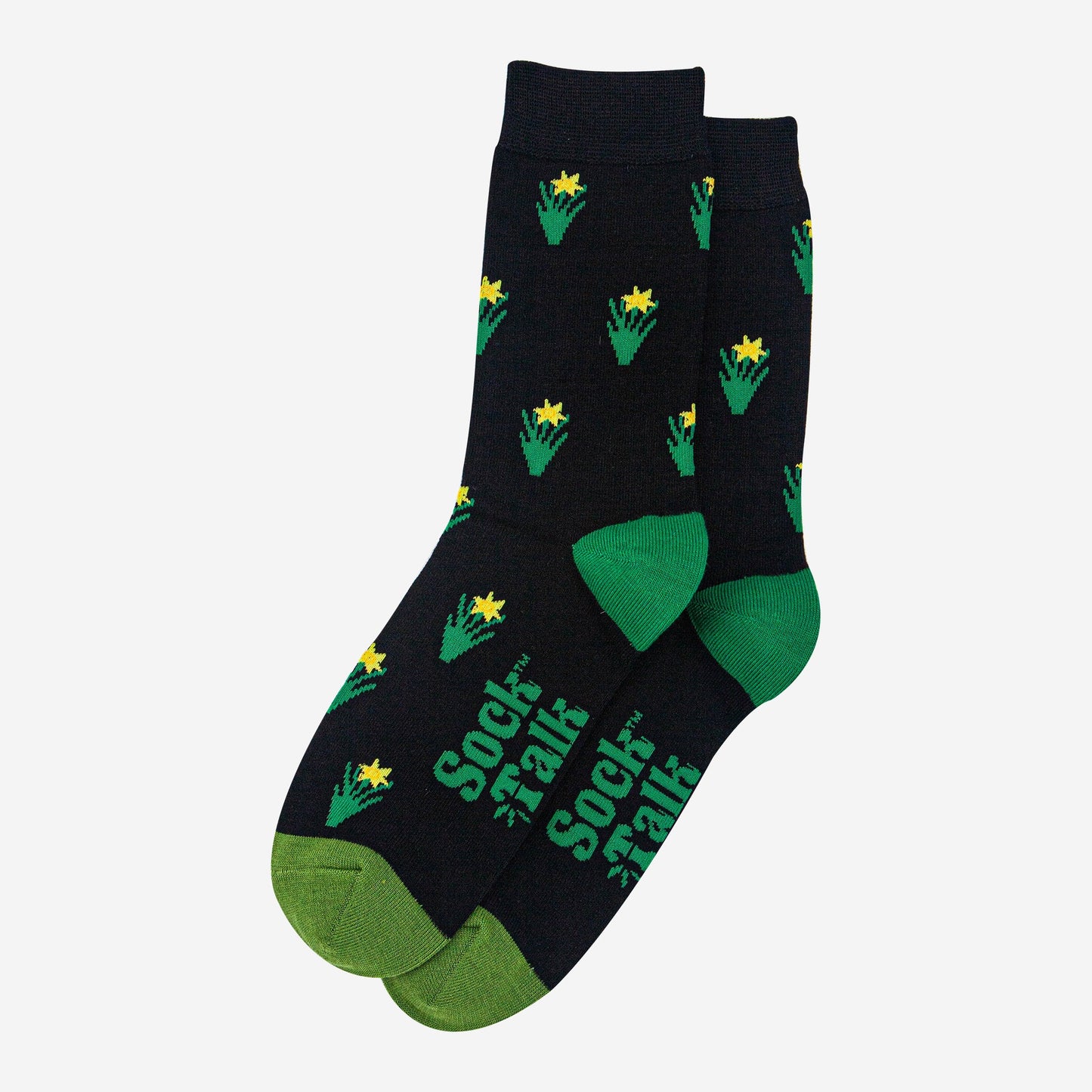 mens-bamboo-socks-black-daffodil-laying-flat