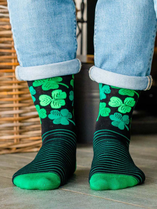 shamrock-print-bamboo-socks-in-green