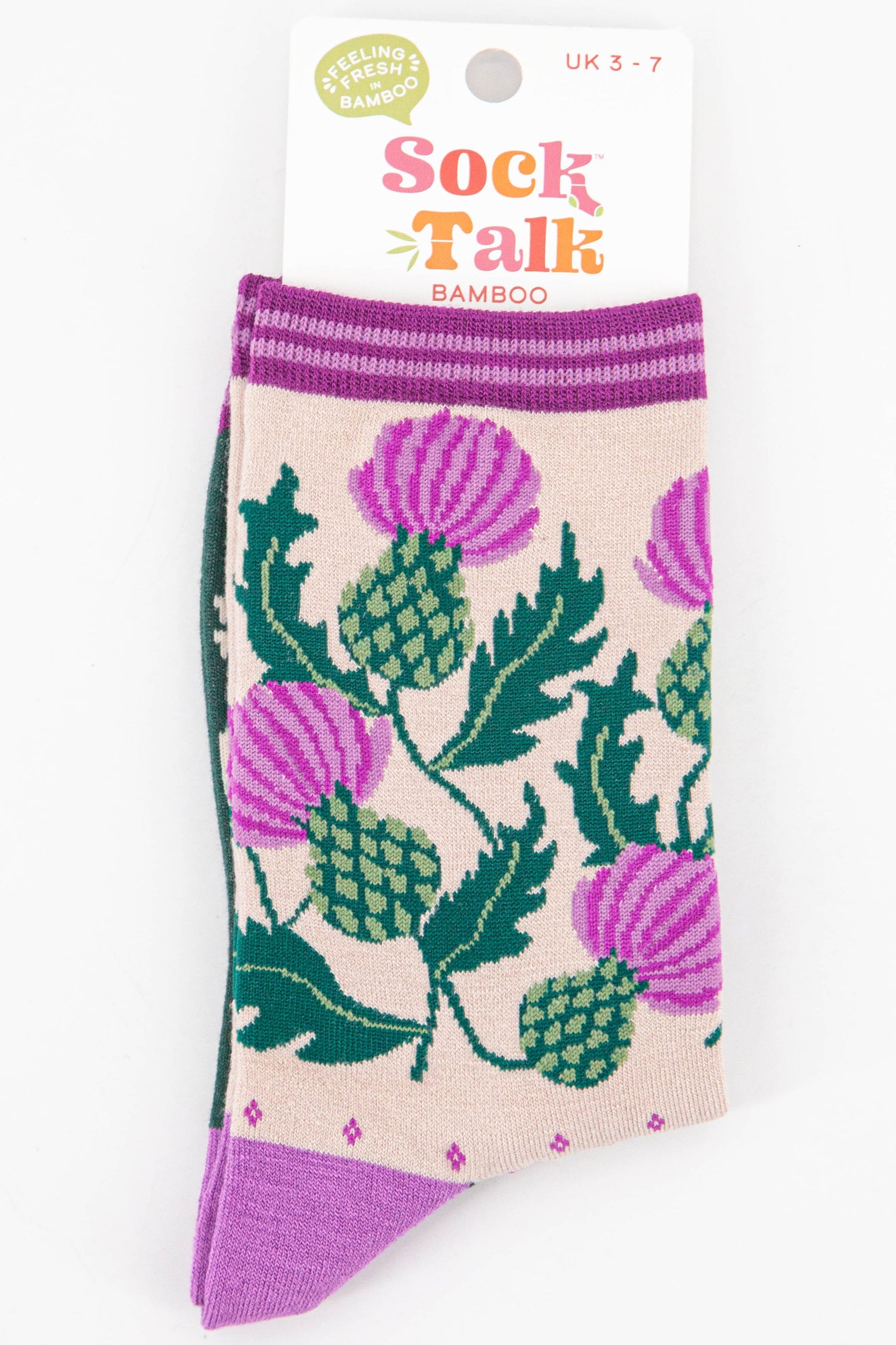womens scottish thistle bamboo ankle socks uk size 3-7