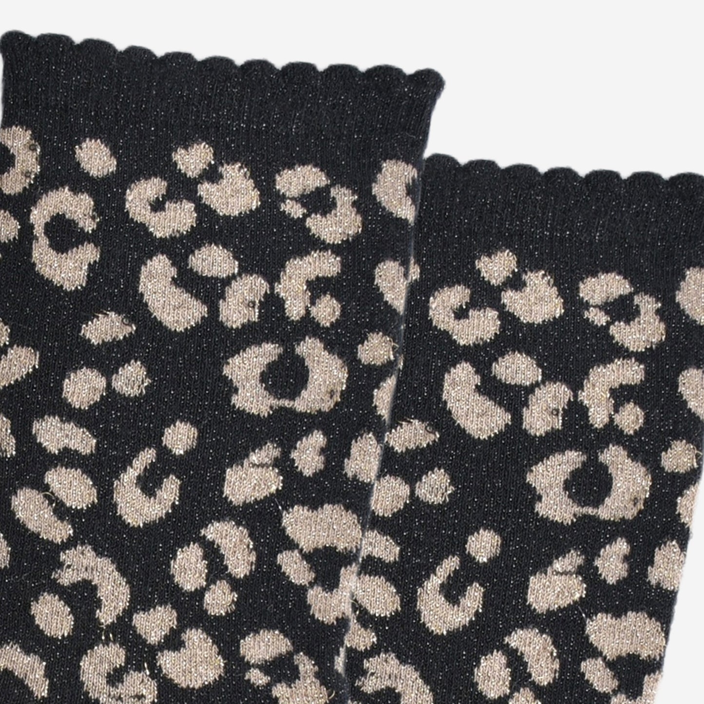 Women's Glitter Socks - Black/Gold, Leopard