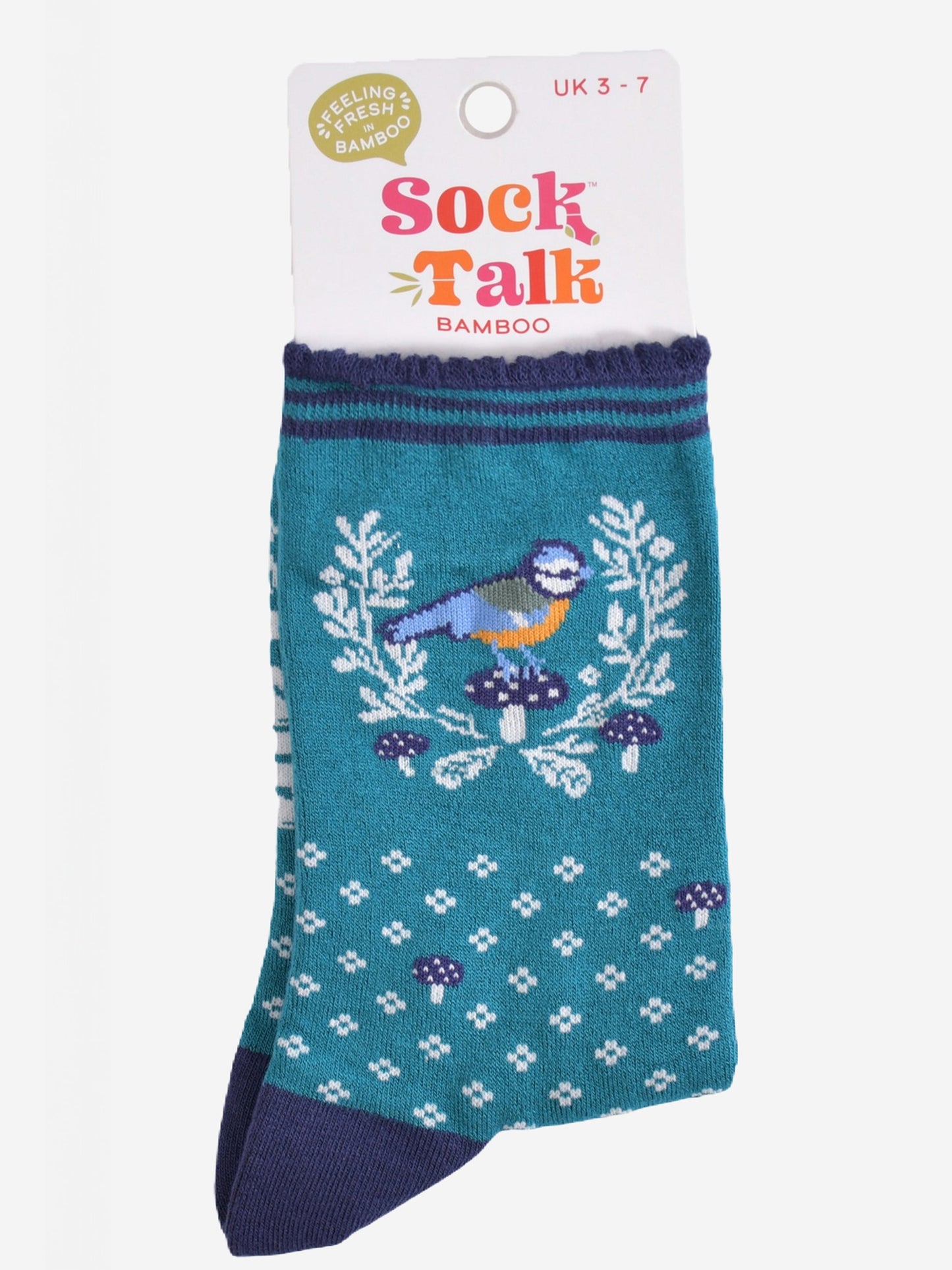 bamboo socks in their sock talk packaging, these socks are a uk size 3-7