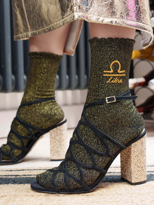 libra-symbol-cotton-glitter-socks-gold-and-black