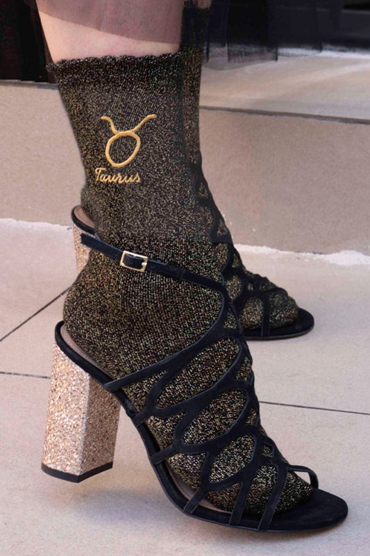 taurus-symbol-cotton-glitter-socks-black-and-gold