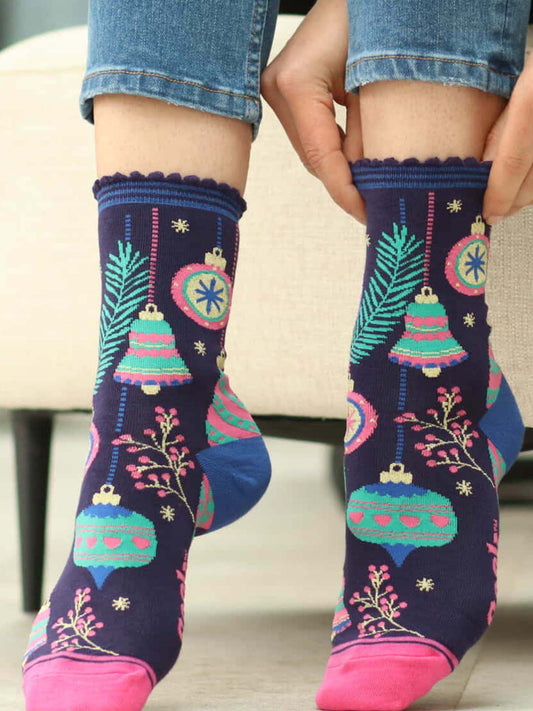 christmas-bauble-print-bamboo-socks-in-navy-and-pink