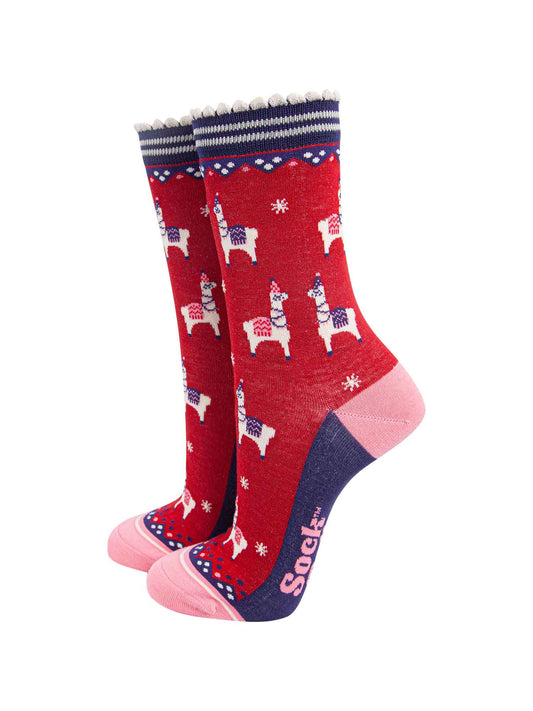Llama Leopard Bamboo Socks Gift Set