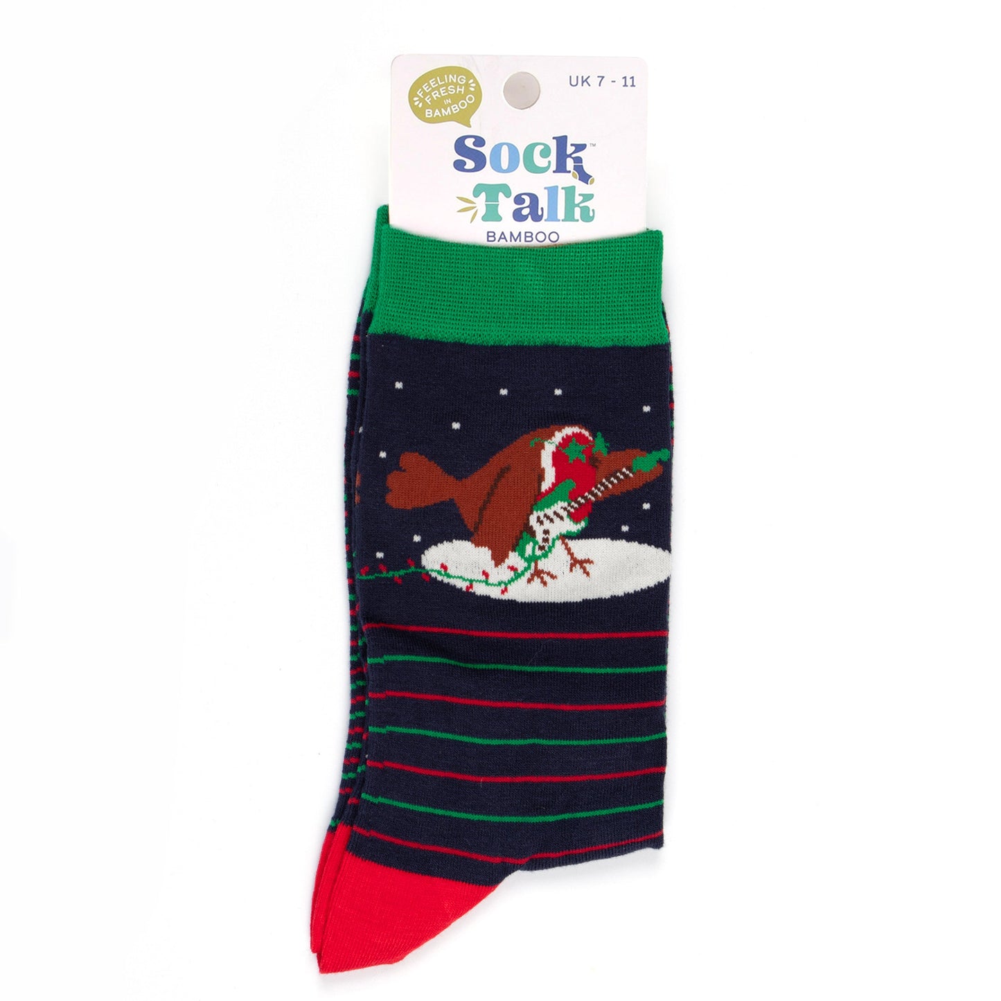 rockin robin bamboo socks in their sock talk packaging, these socks are a uk size 7-11