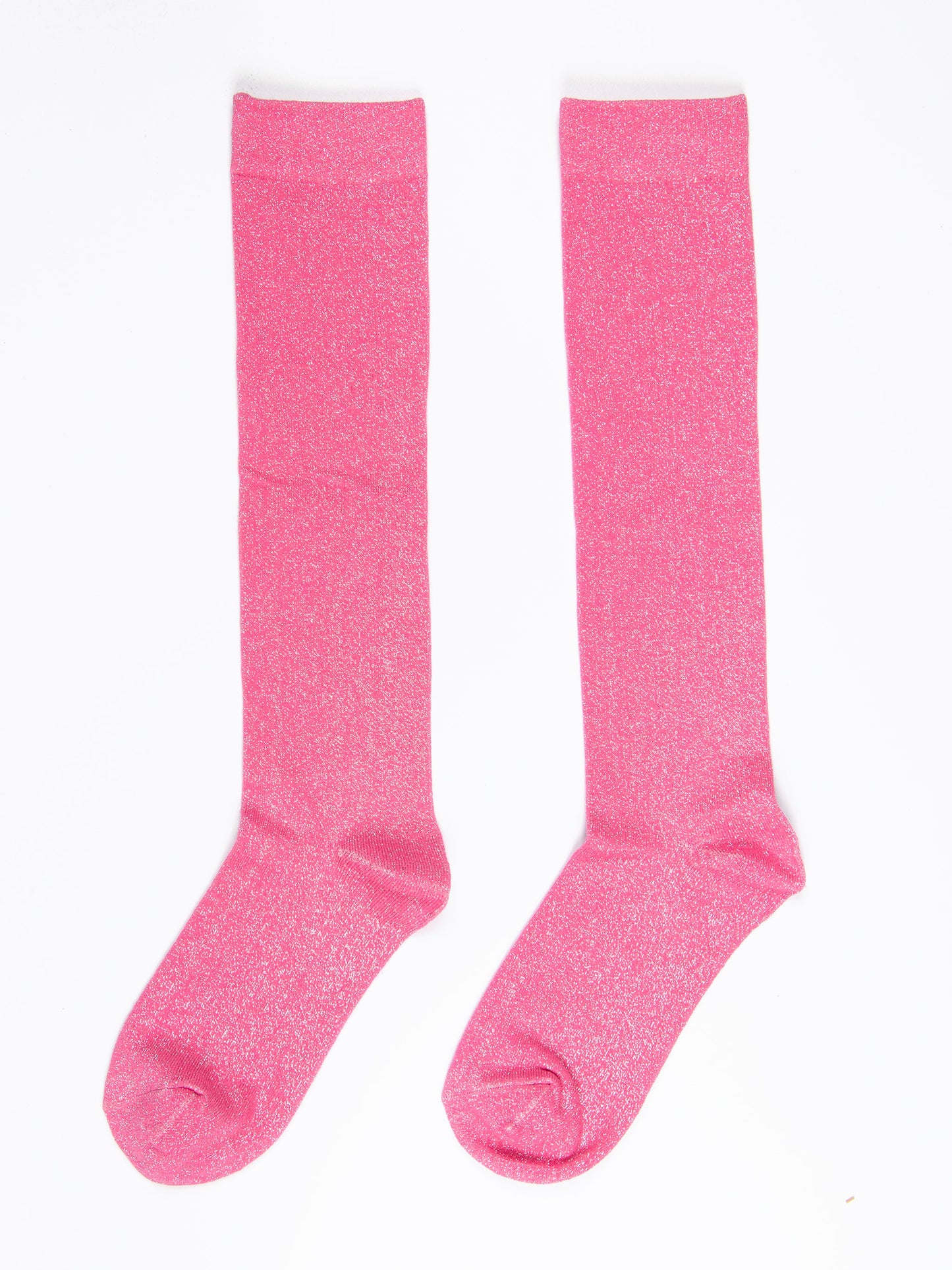 Women's Knee High Glitter Socks - Hot Pink