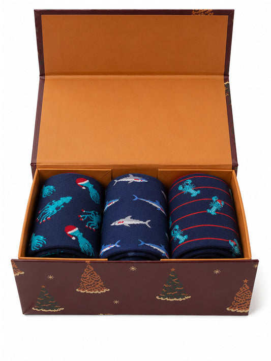 Christmas Sealife Bamboo Socks Gift Set