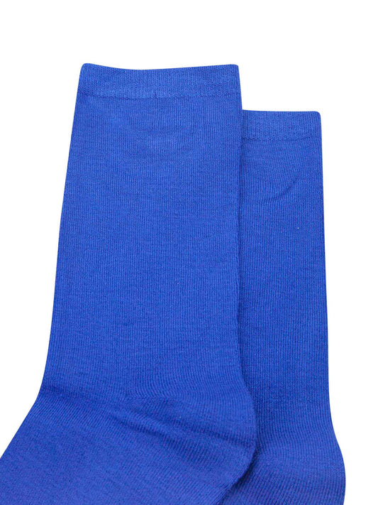 womens plain royal blue bamboo ankle socks