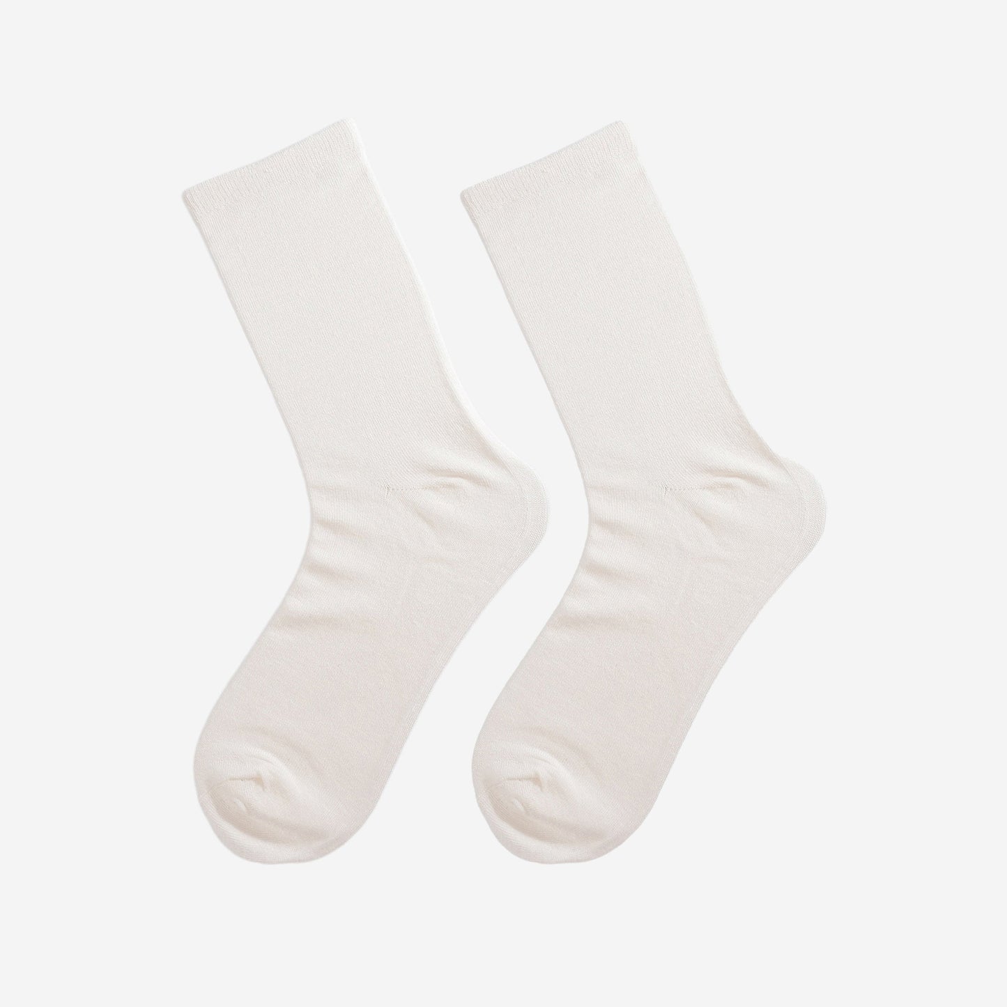 plain white bamboo socks laying flat