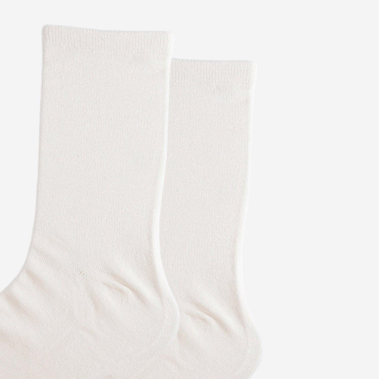 close up of the plain white bamboo socks