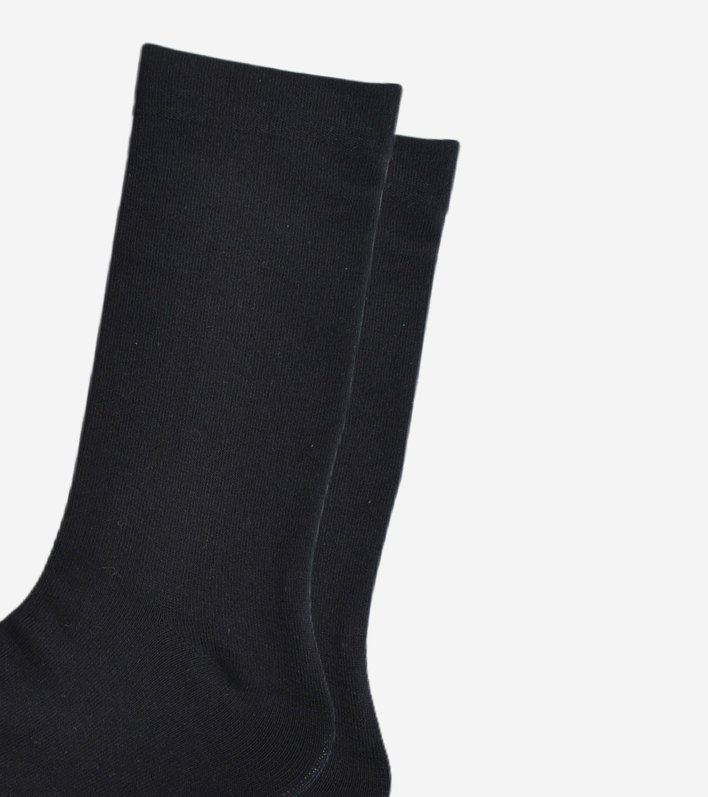 close up of the plain black bamboo socks