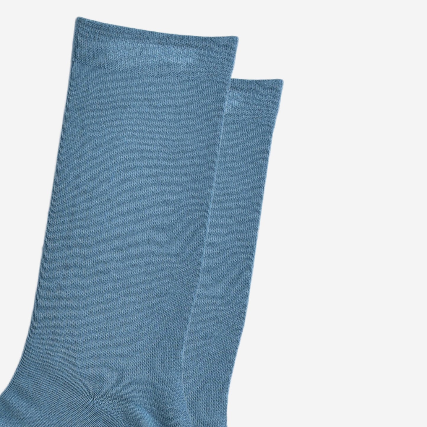 close up of the plain teal blue socks