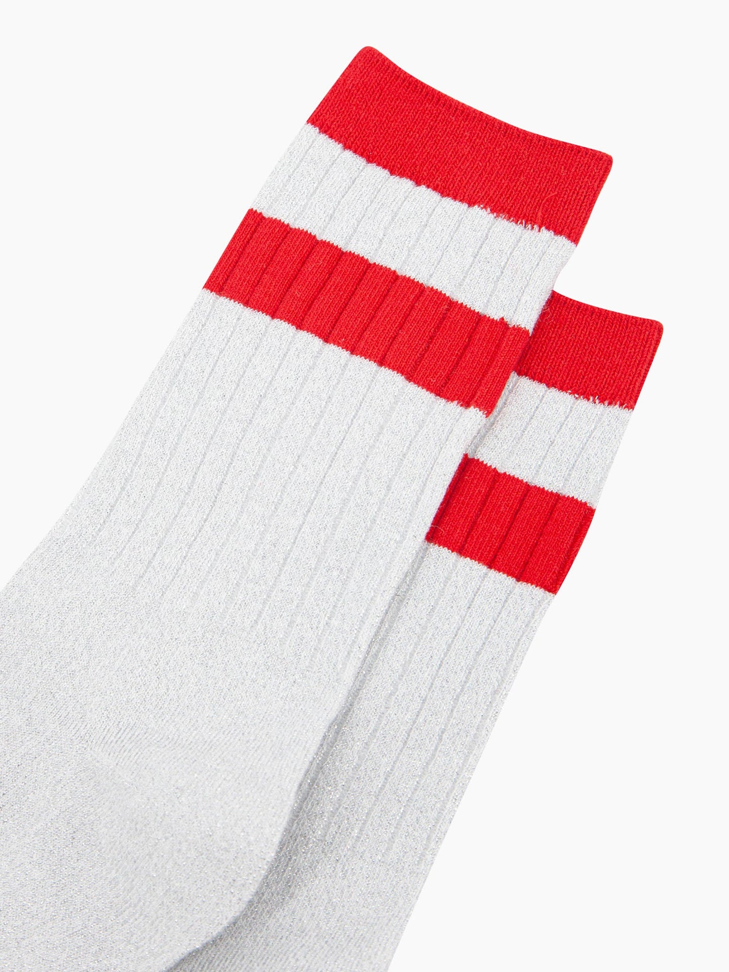 womens-glitter-socks-white-red-striped-cuff-close-up-ribbed-material-sparkly