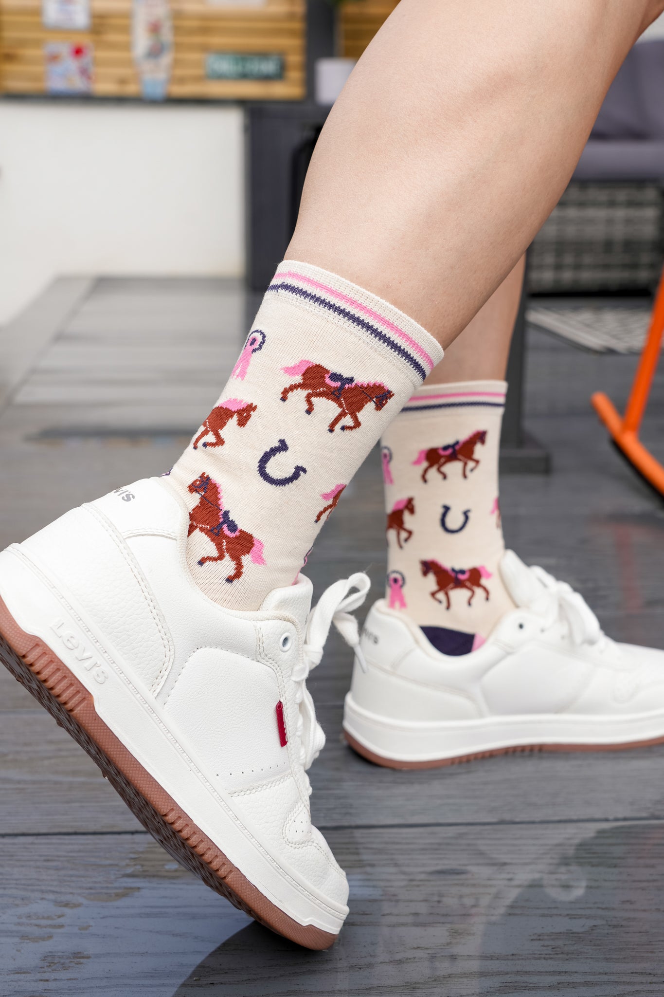womens-bamboo-socks-cream-horse-riding-styled-with-white-trainers