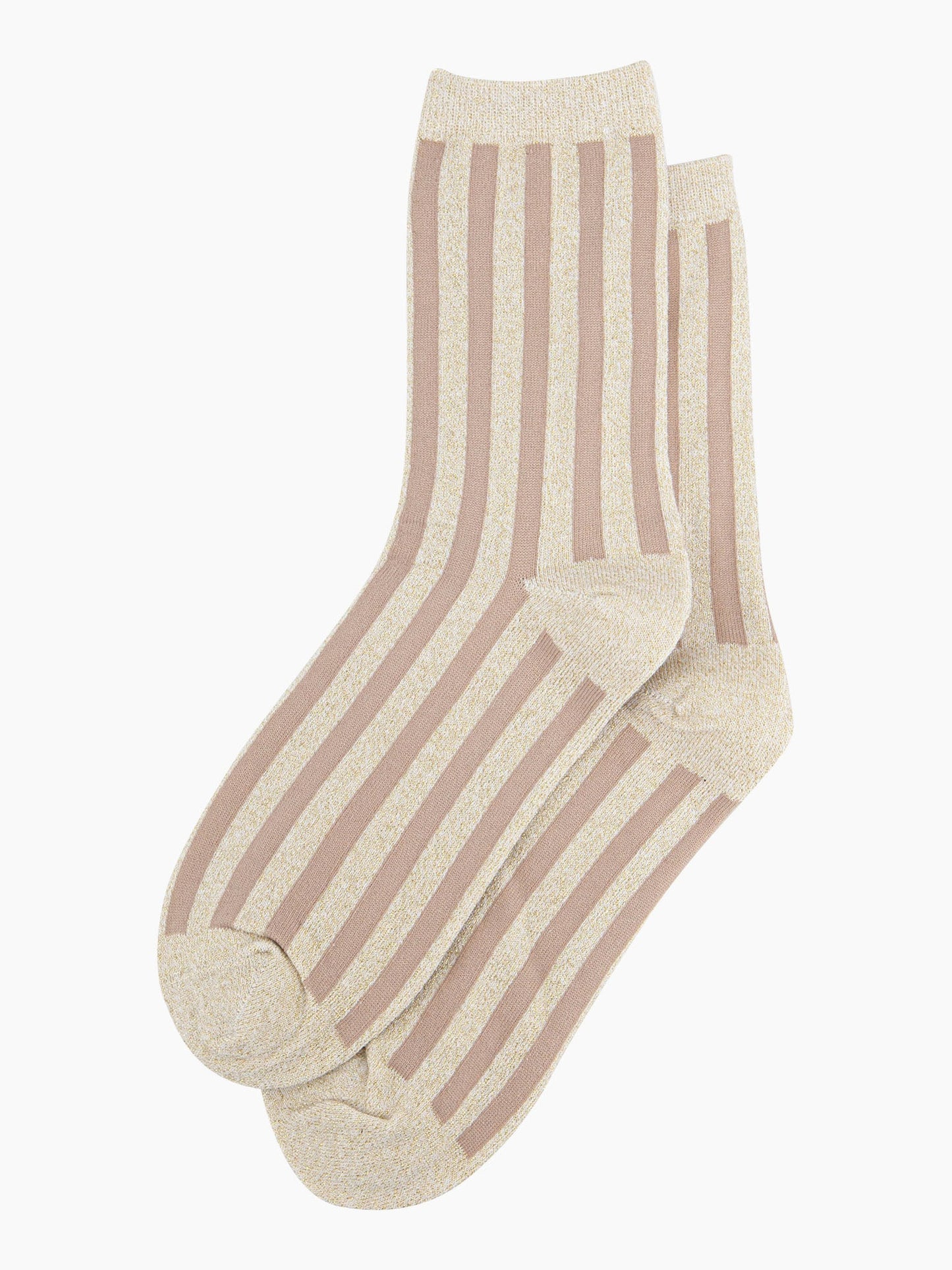 womens-glitter-socks-cream-gold-stripes-laying-flat-all-over-sparkle