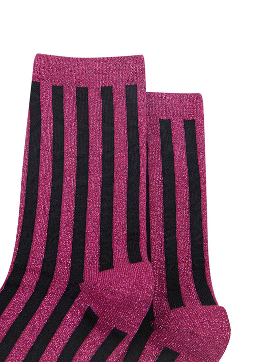 womens-glitter-socks-hot-pink-black-stripes-close-up-pink-black-stripes-silver-glitter-sparkle