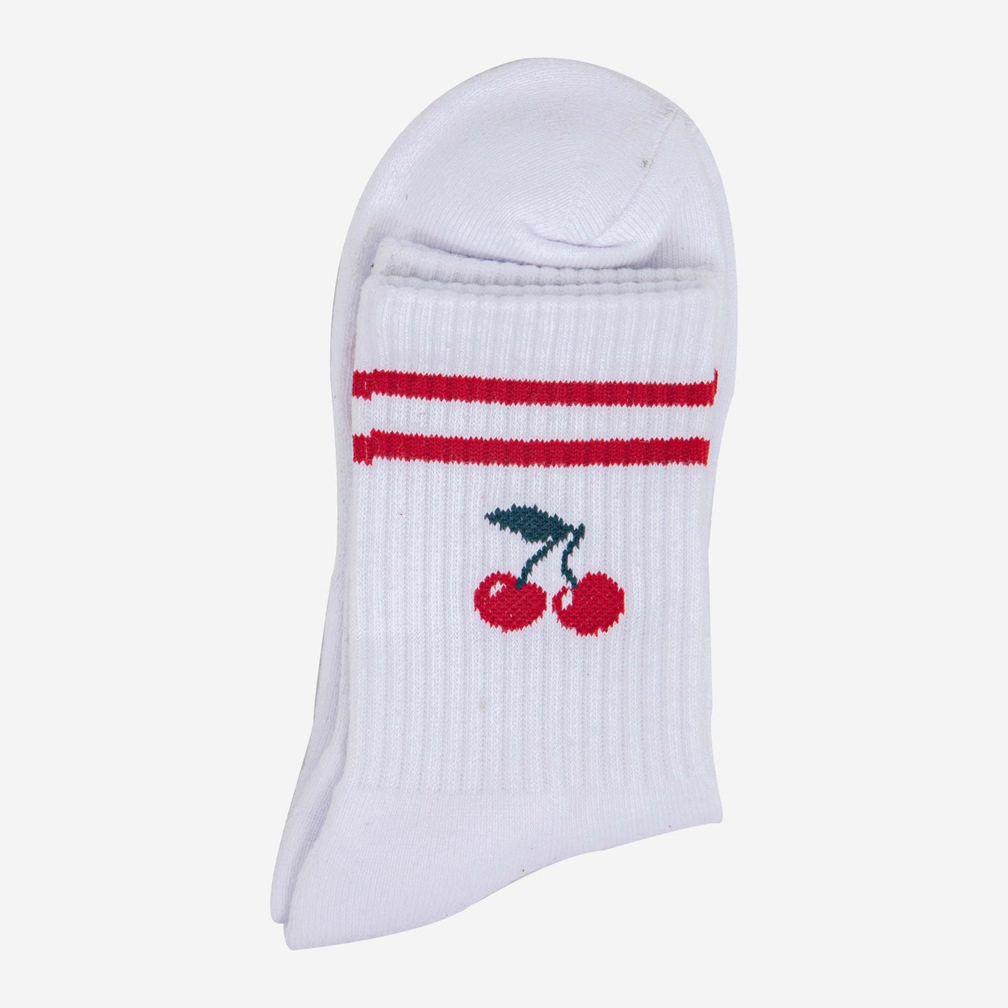 womens-sporty-socks-white-cherries-folded-striped-cuff