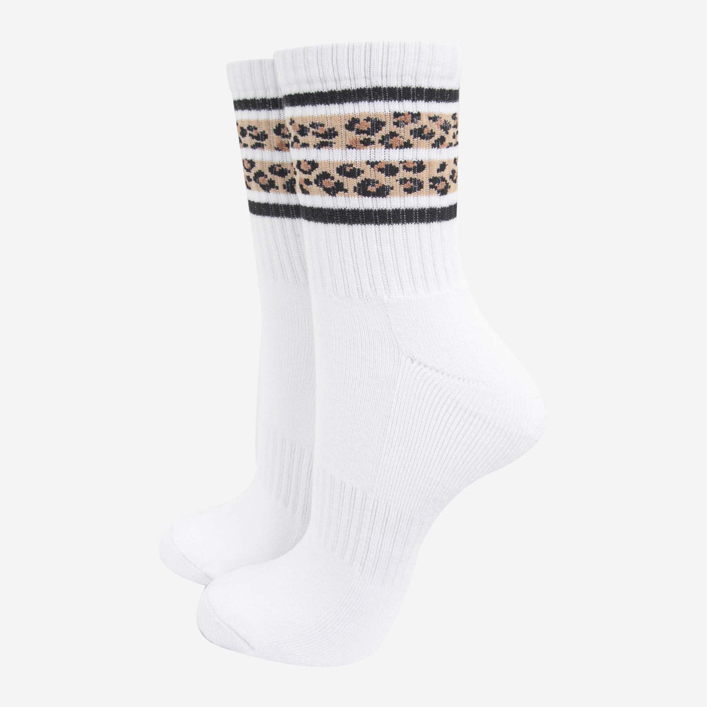 womens-sporty-socks-white-leopard-stripe-animal-print