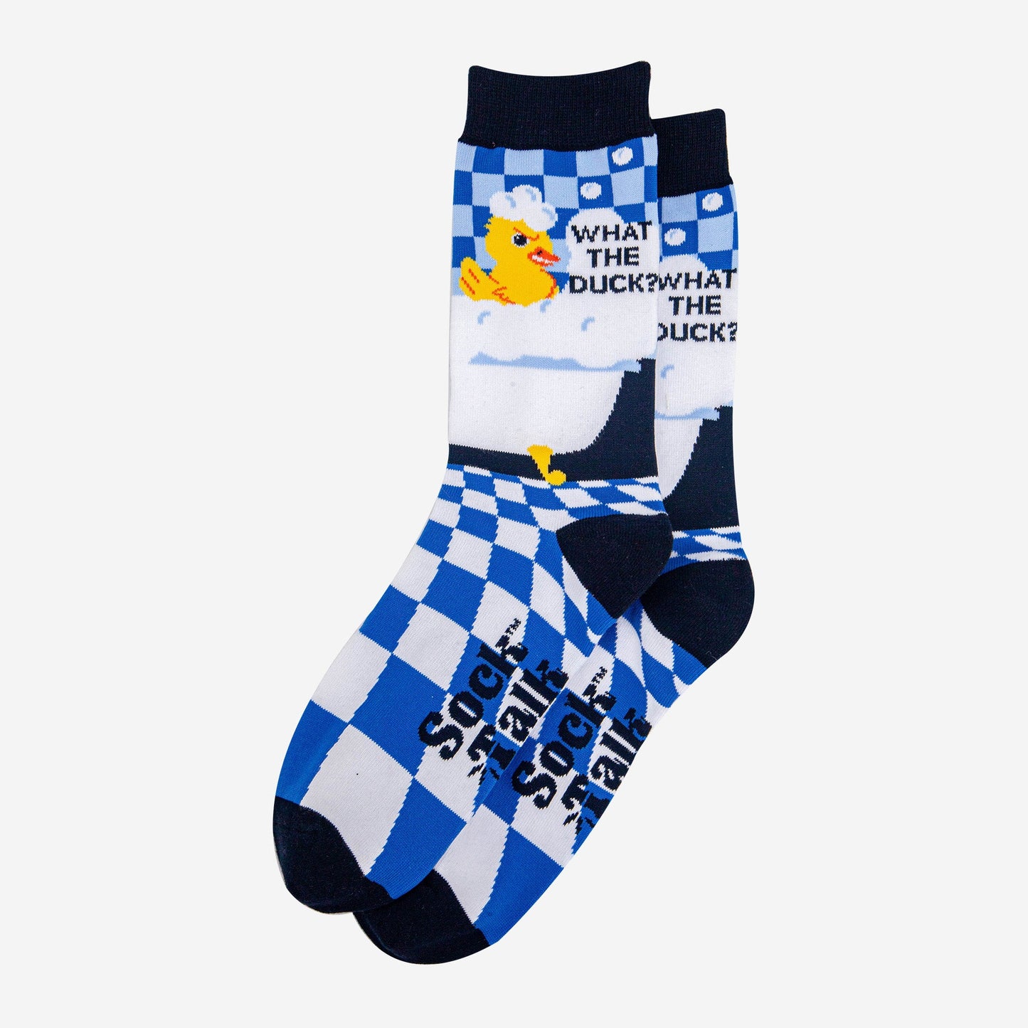 mens-combed-cotton-crew-socks-blue-what-the-duck-laying-flat