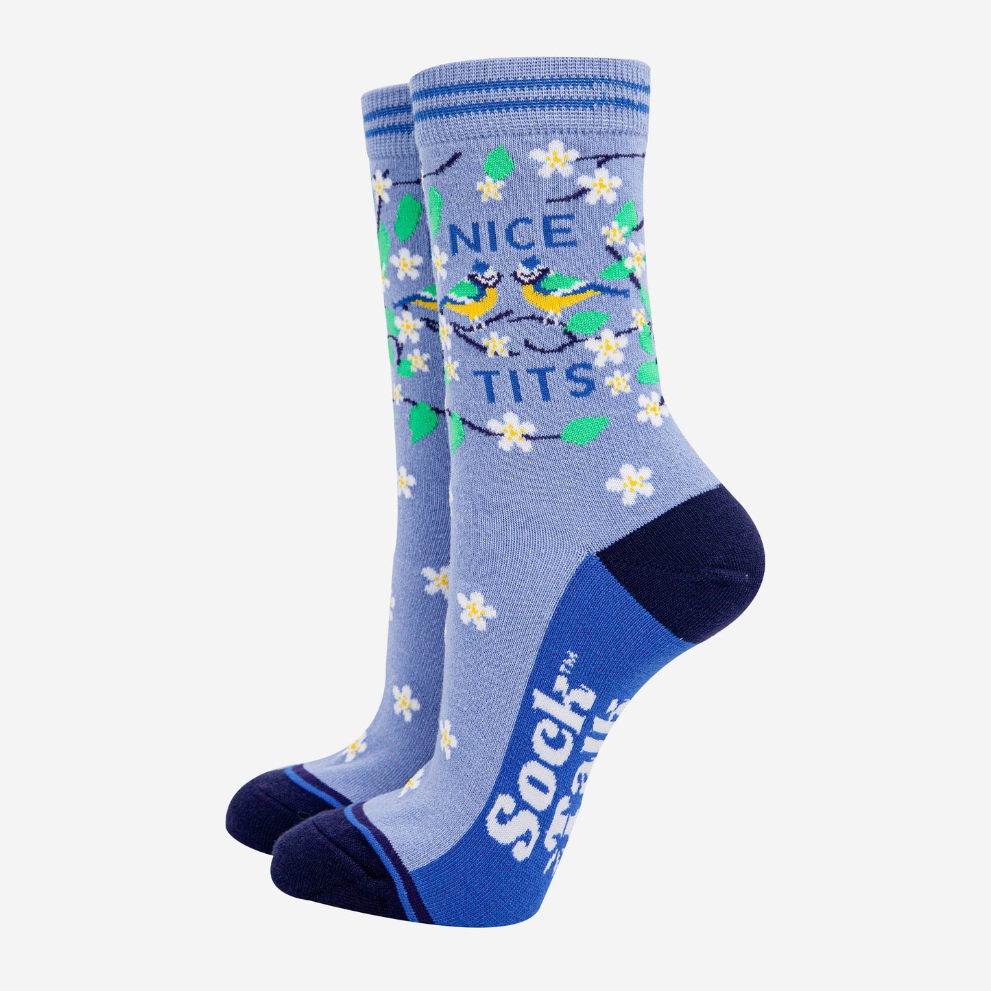 womens-combed-cotton-ankle-socks-blue-nice-tits-birds