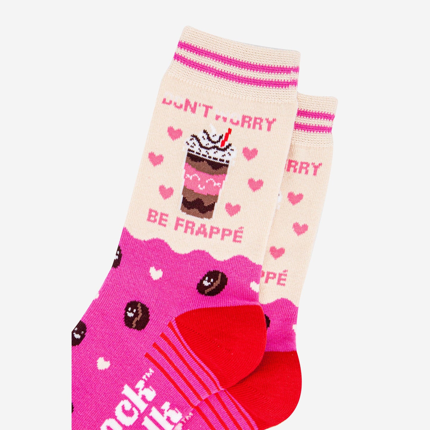 womens-combed-cotton-ankle-socks-pink-cream-be-frappe-close-up