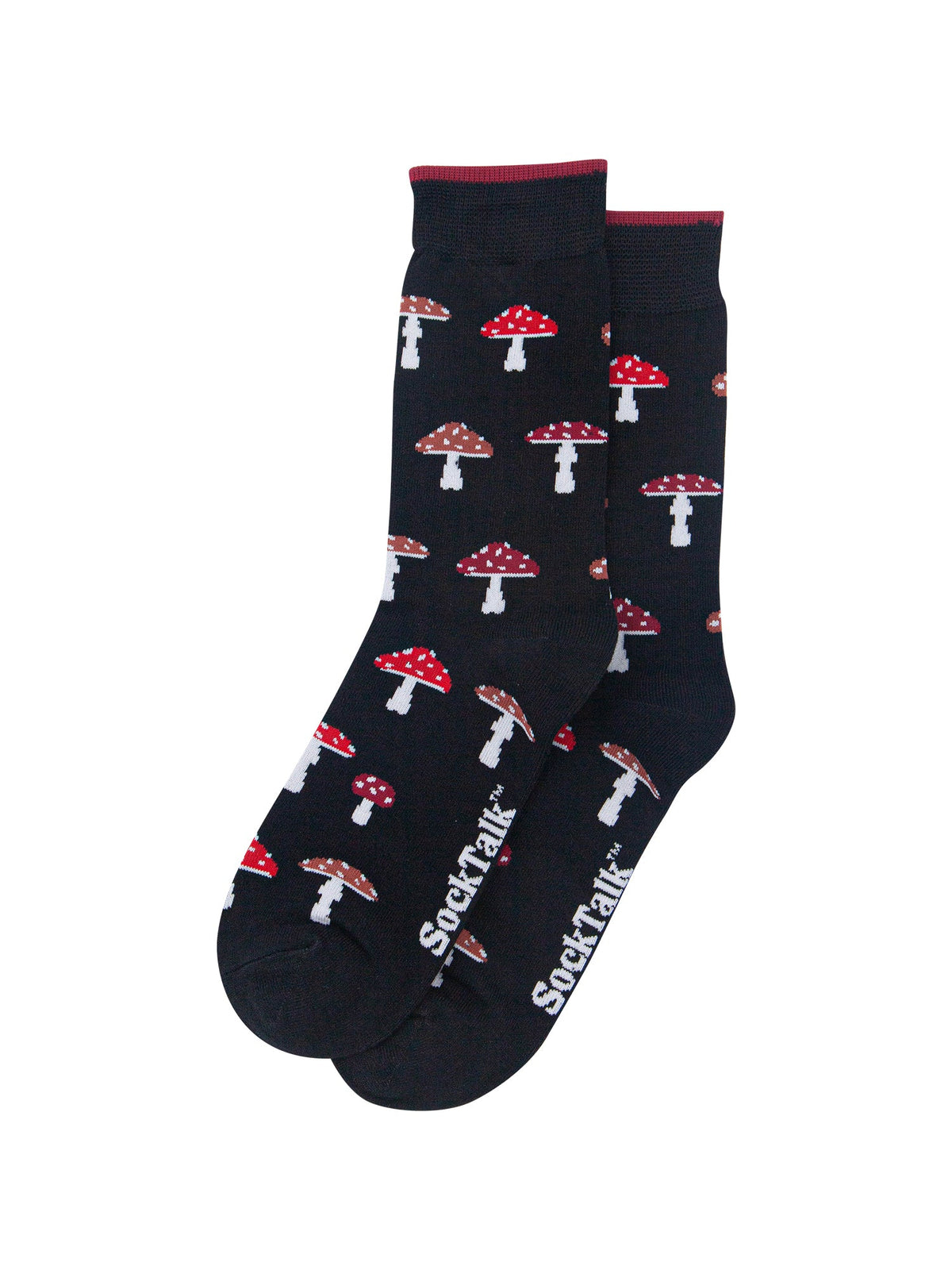 Toadstool-Men's-Bamboo-Socks-in-Black-Laid-Flat