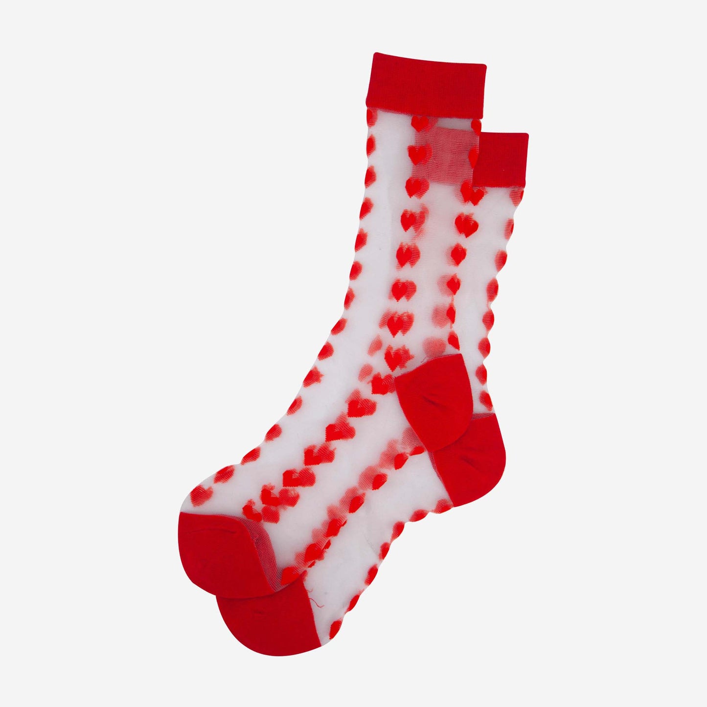 womens-sheer-ankle-socks-red-heart-laying-flat-see-through