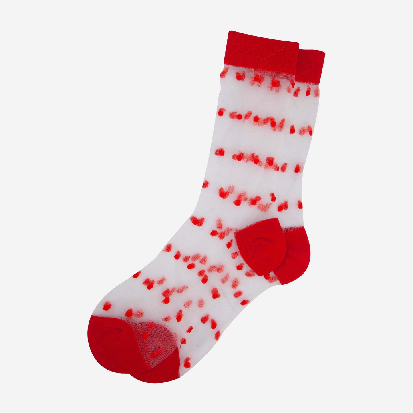 womens-sheer-ankle-socks-red-spots-sheer-polka-dot