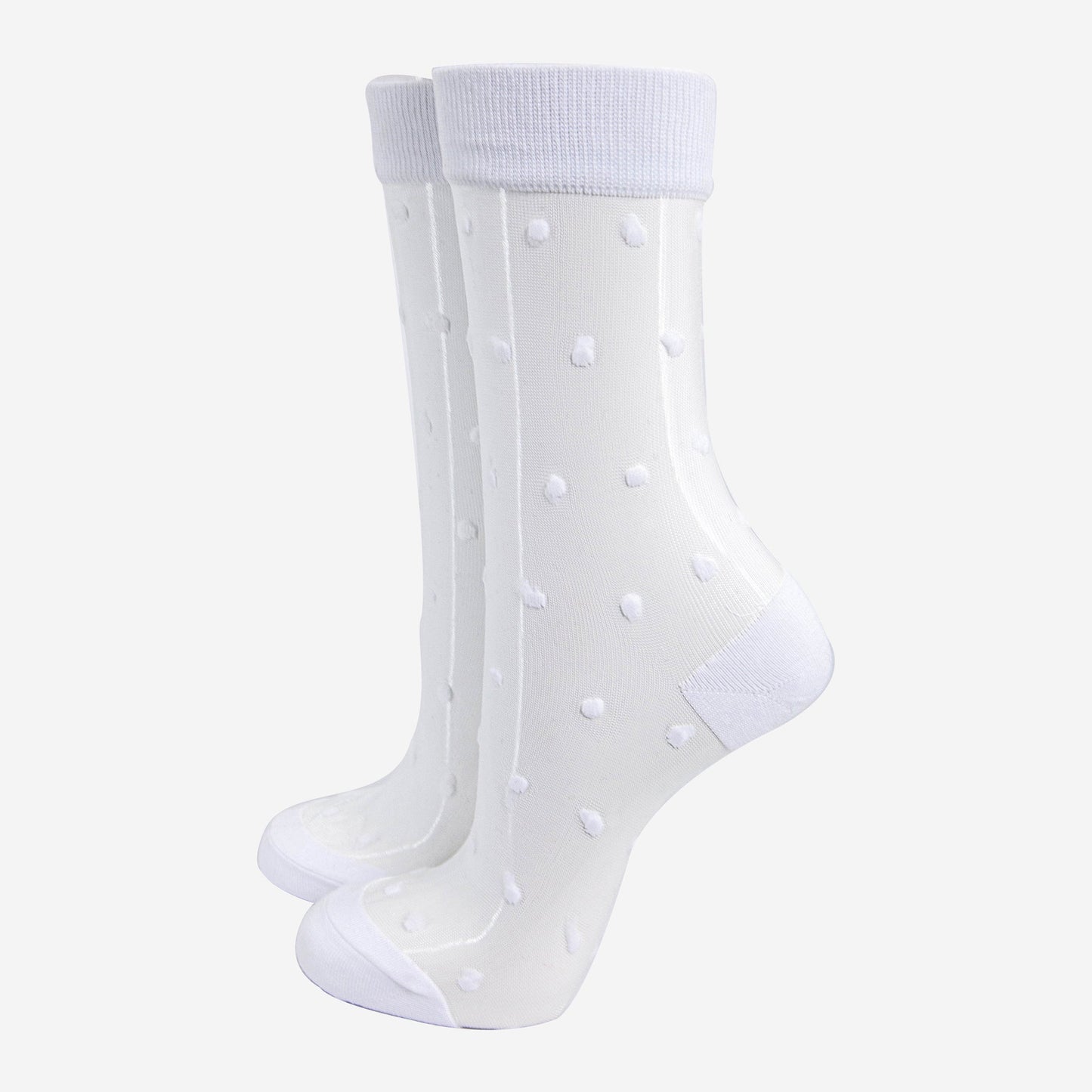 womens-sheer-ankle-socks-white-spots-dots