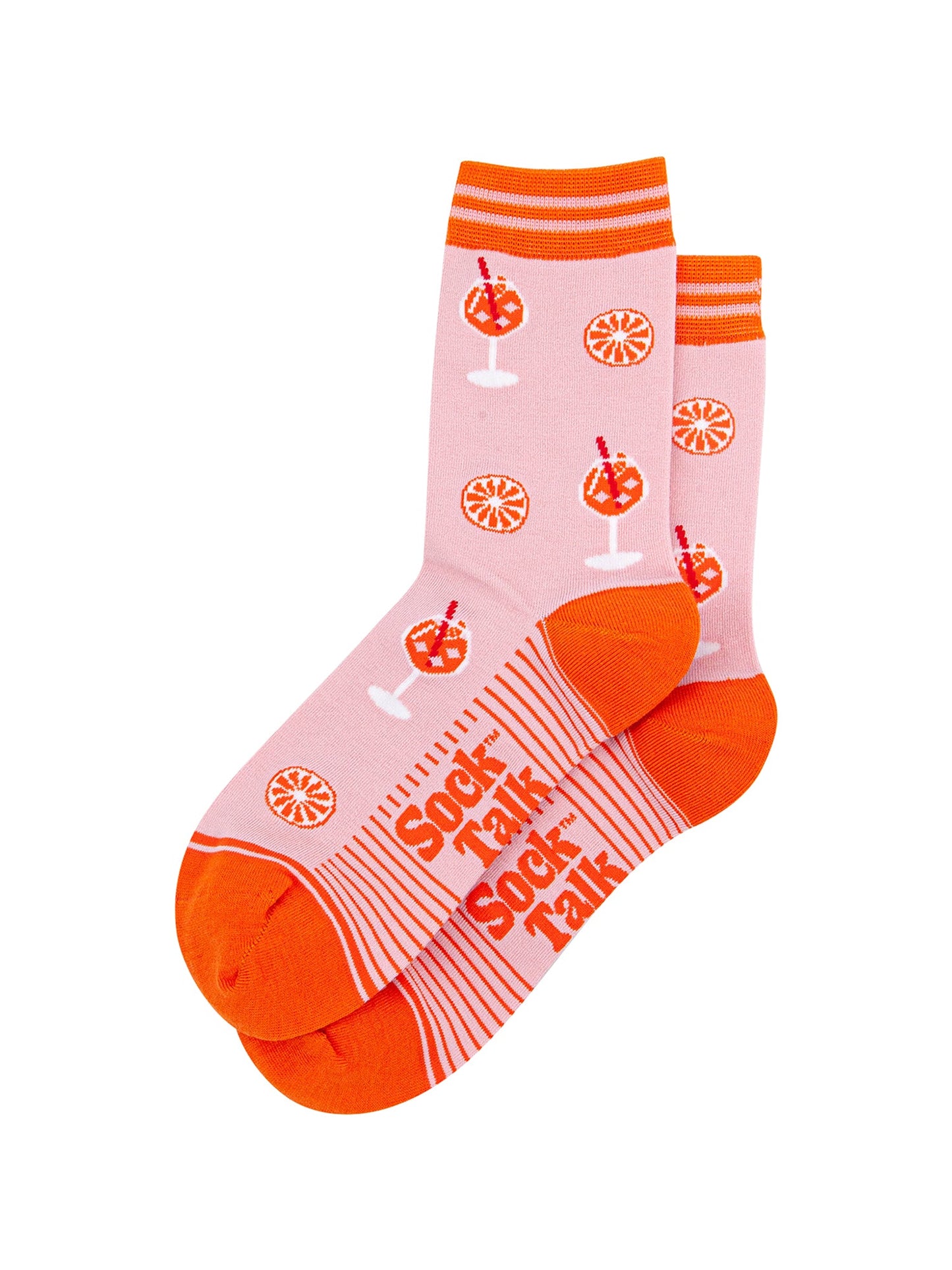 Aperitivo-Spritz-Bamboo-Socks-in-Pink-Lying-Flat
