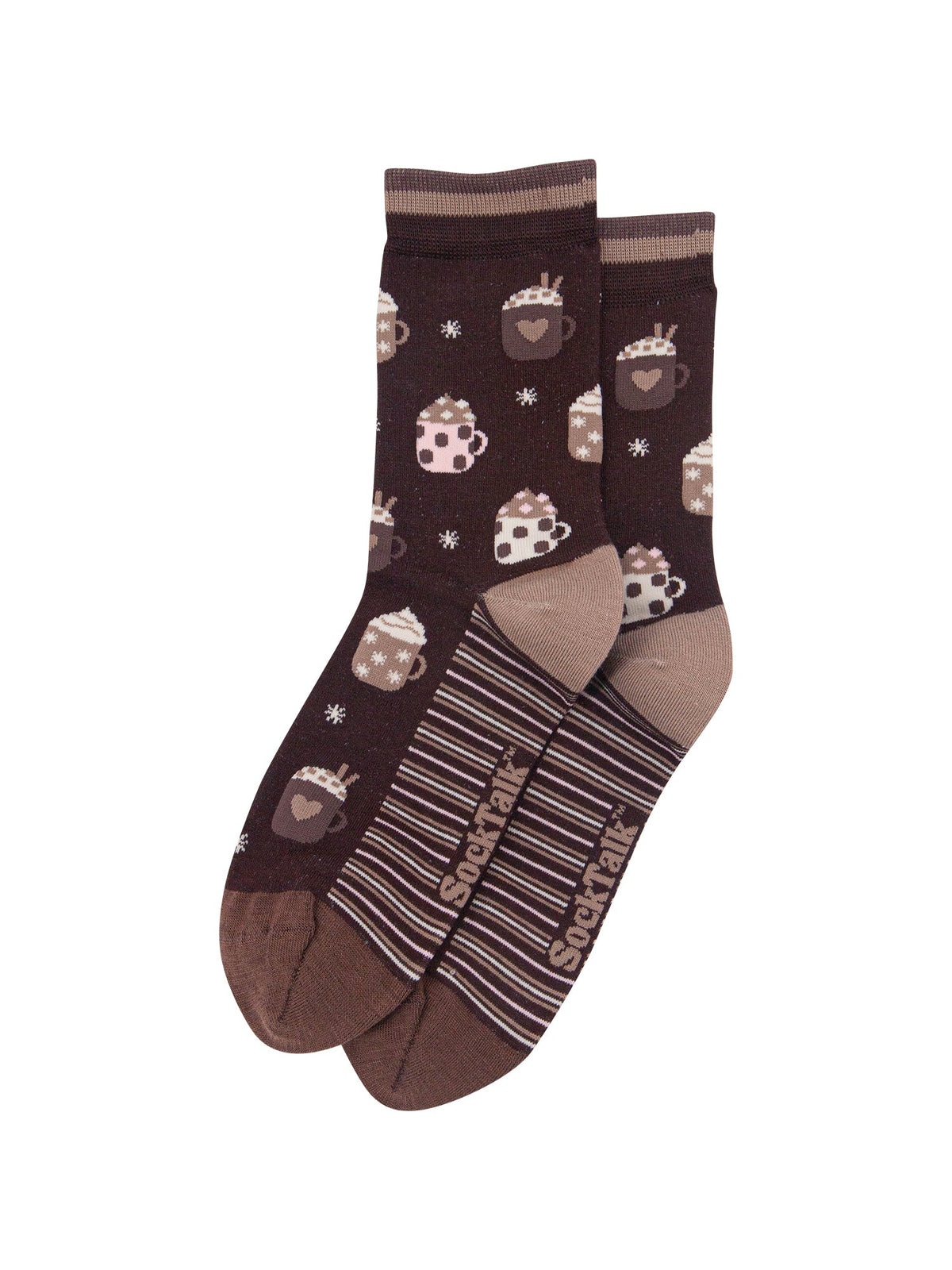 Hot-Chocolate-Women's-Bamboo-Socks-in-Brown-Laid-Flat