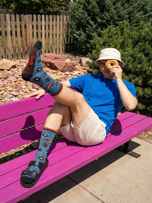 Vinyl-Records-Bamboo-Socks-in-Teal