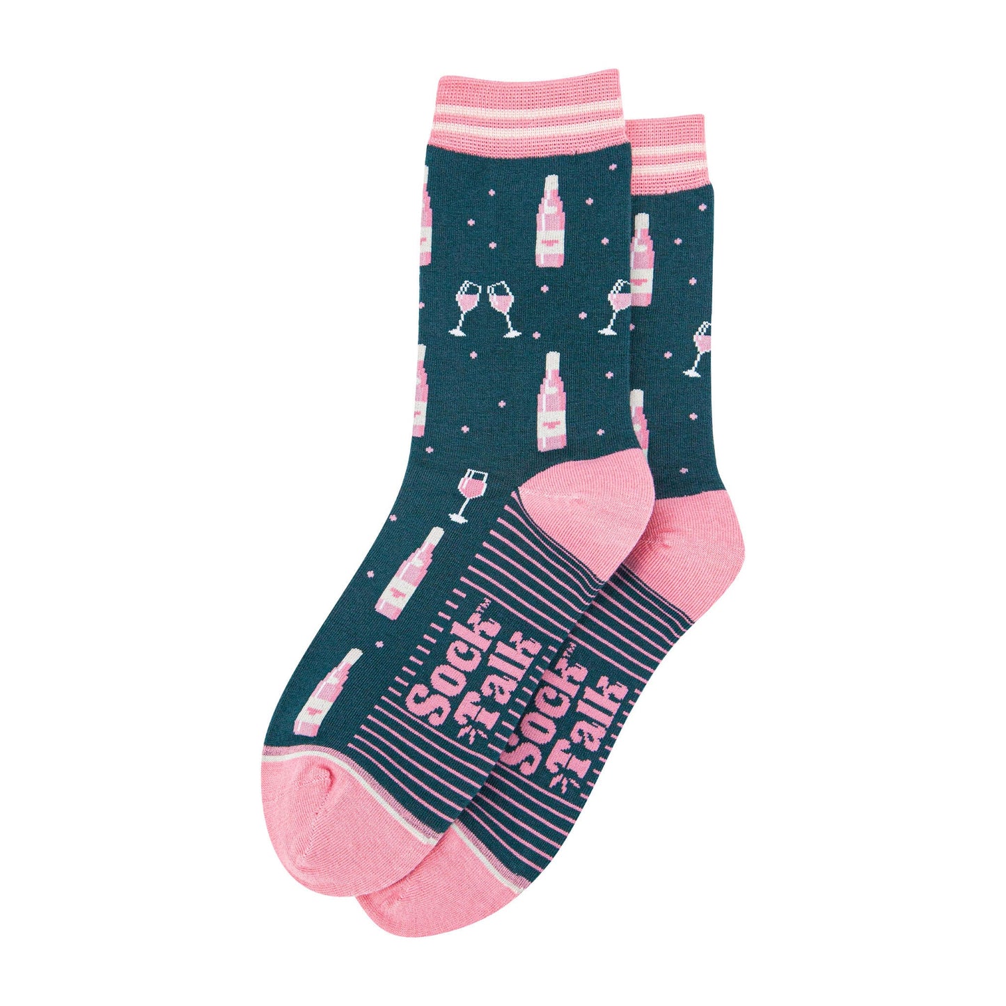 womens-bamboo-socks-forest-green-light-pink-rose-wine-laying-flat