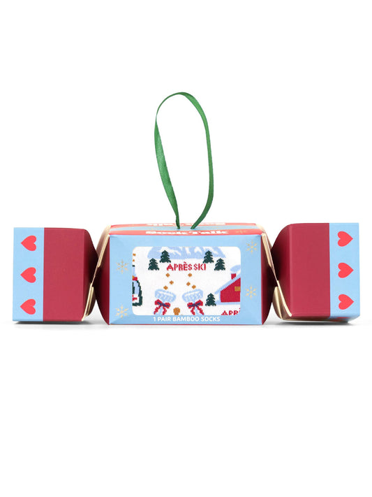 Apres-Ski-Bamboo-Crew-Socks-Christmas-Cracker-Gift-Box-in-White/Red