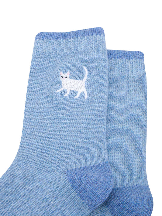 White-Cat-Embroidered-Wool-Socks-in-Sky-Blue-Close-Up