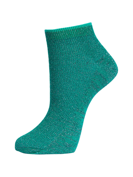 green anklet socks with an all over silver glitter shimmer