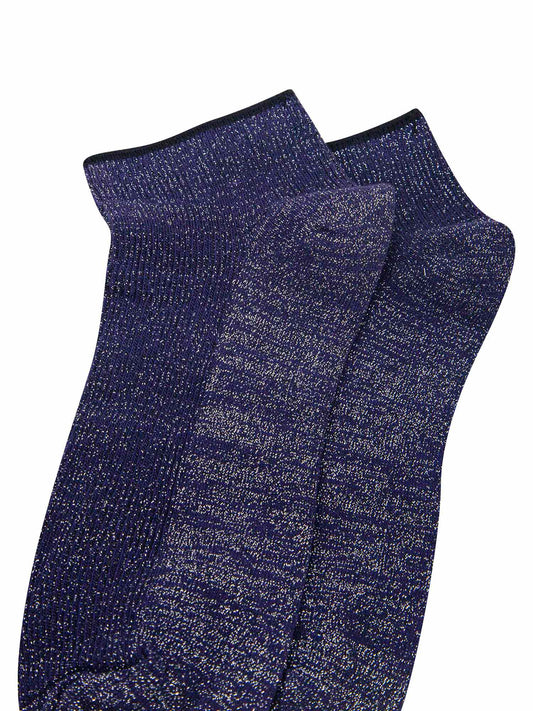 navy blue and silver glitter trainer socks
