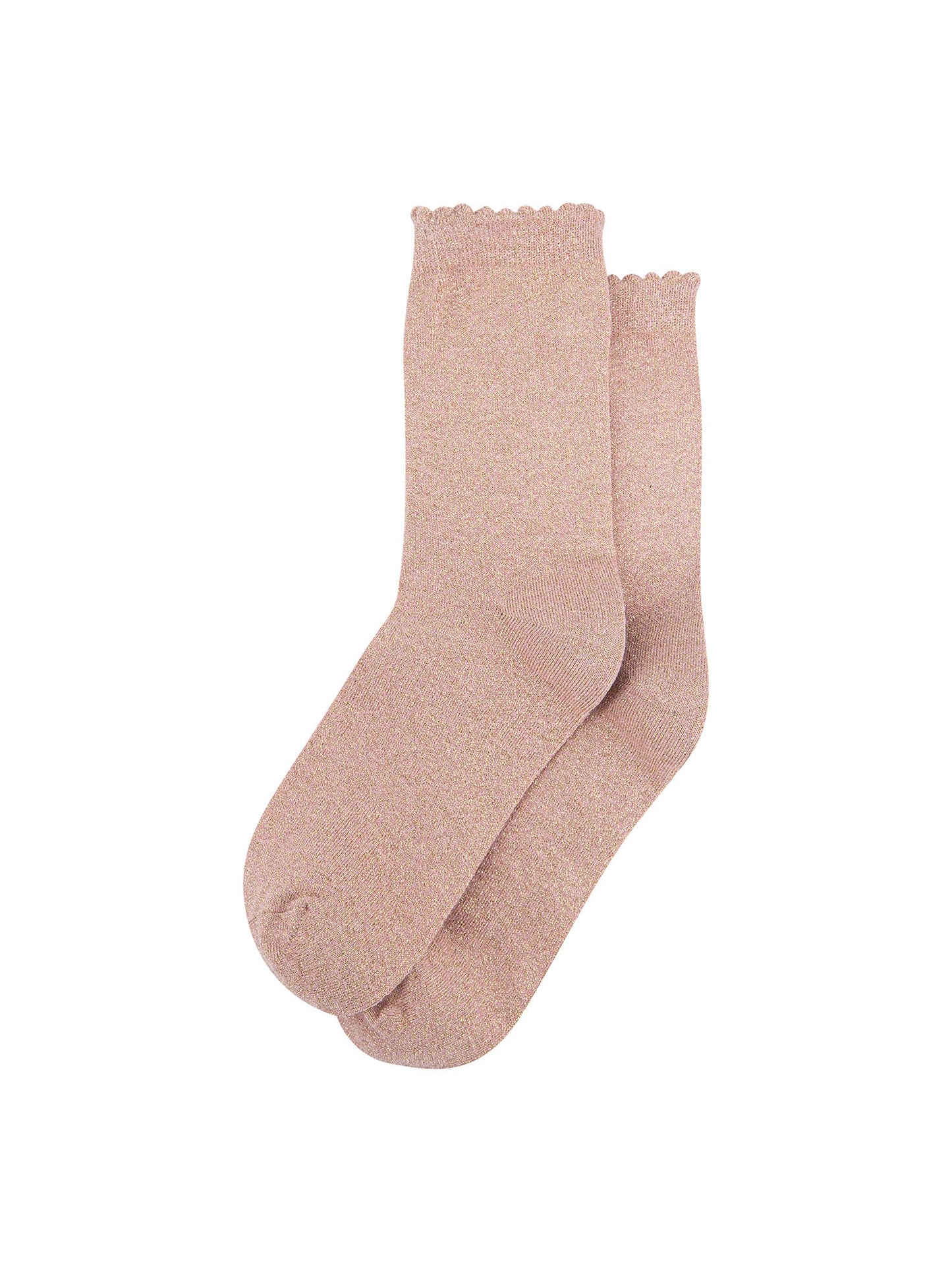 Plain-Combed-Cotton-Glitter-Socks-in-Pink-Gold-Lying-Flat