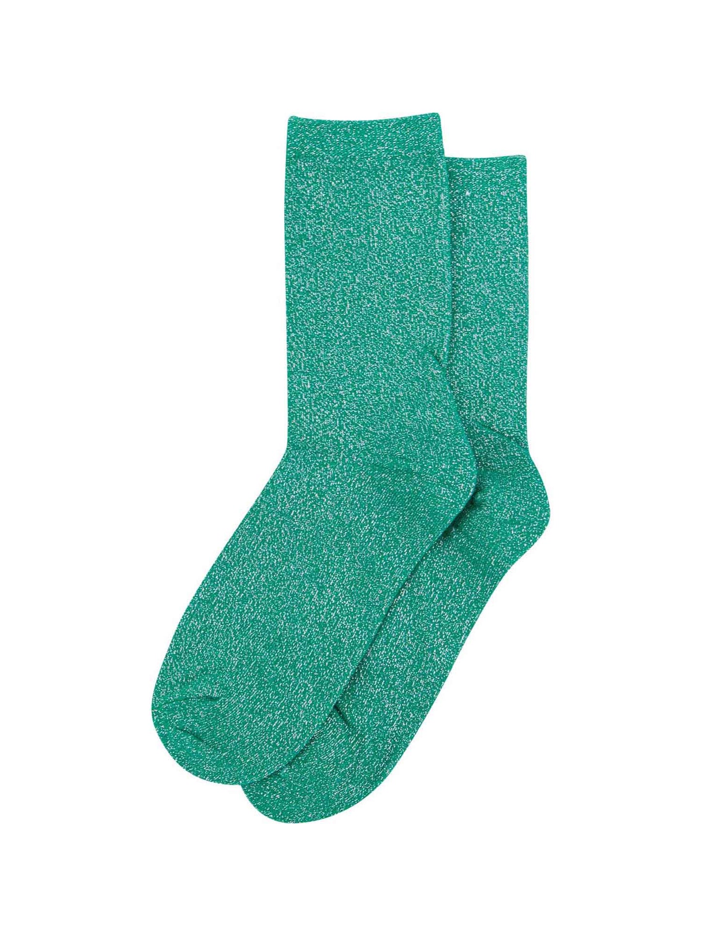women's green and silver glitter socks